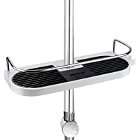 homeasy Estante para Baño- Estantería de Ducha Ajustable Sin Taladro con Ganchos- Artículos de Baño para Varilla de…